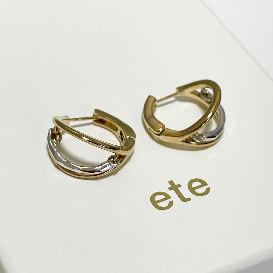 ete/ハグピアス バイカラー 3連フープ/SV925 K18 ete/ハグピアス バイカラー 3連フープ/SV925 K18 レディース