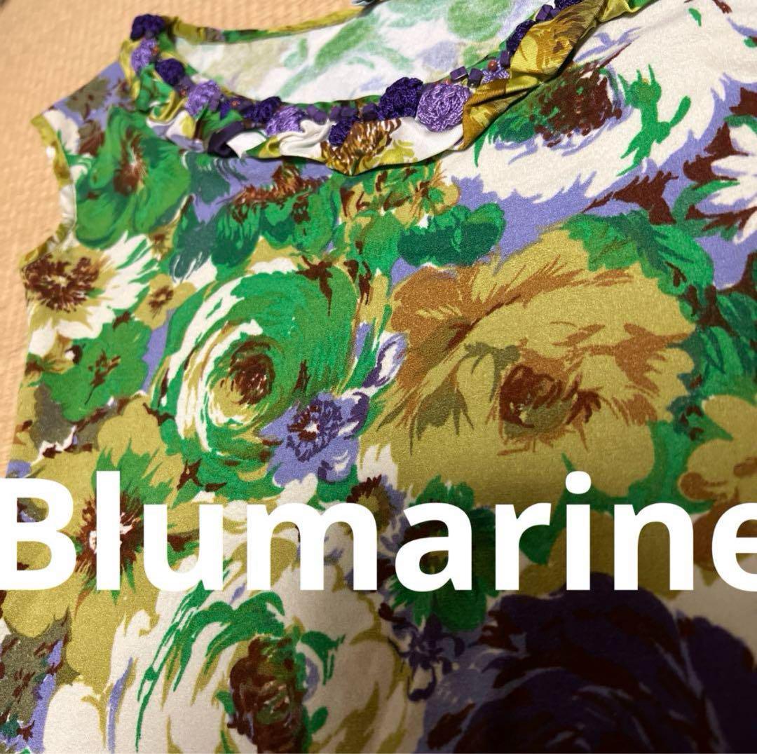 美品 ブルマリン Blumarine 花柄 半袖 キャップスリーブ トップス