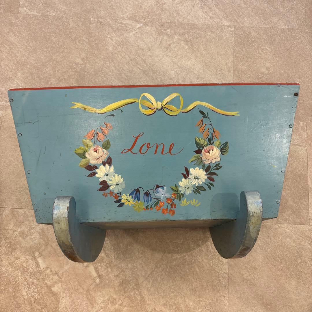 デンマーク　アンティークバスケット(木製)