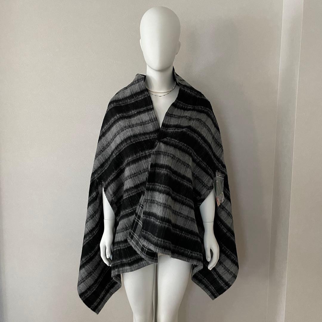 【新品】オニールオブダブリン チェック柄 ラップスカーフ ケープ ブラック