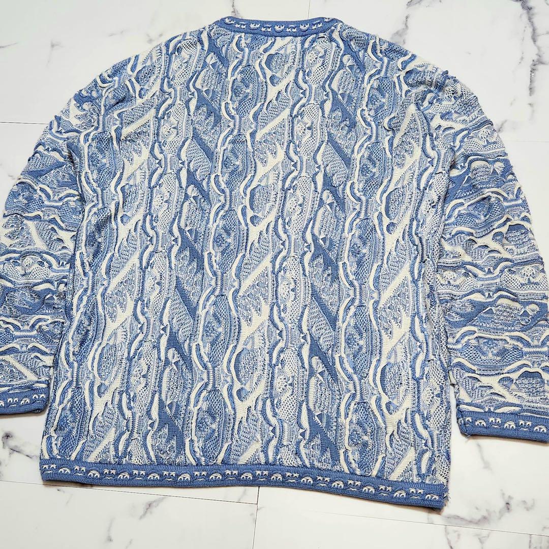 美品 希少 2XL COOGI クージー 3D ニット 立体 編み込み 美配色