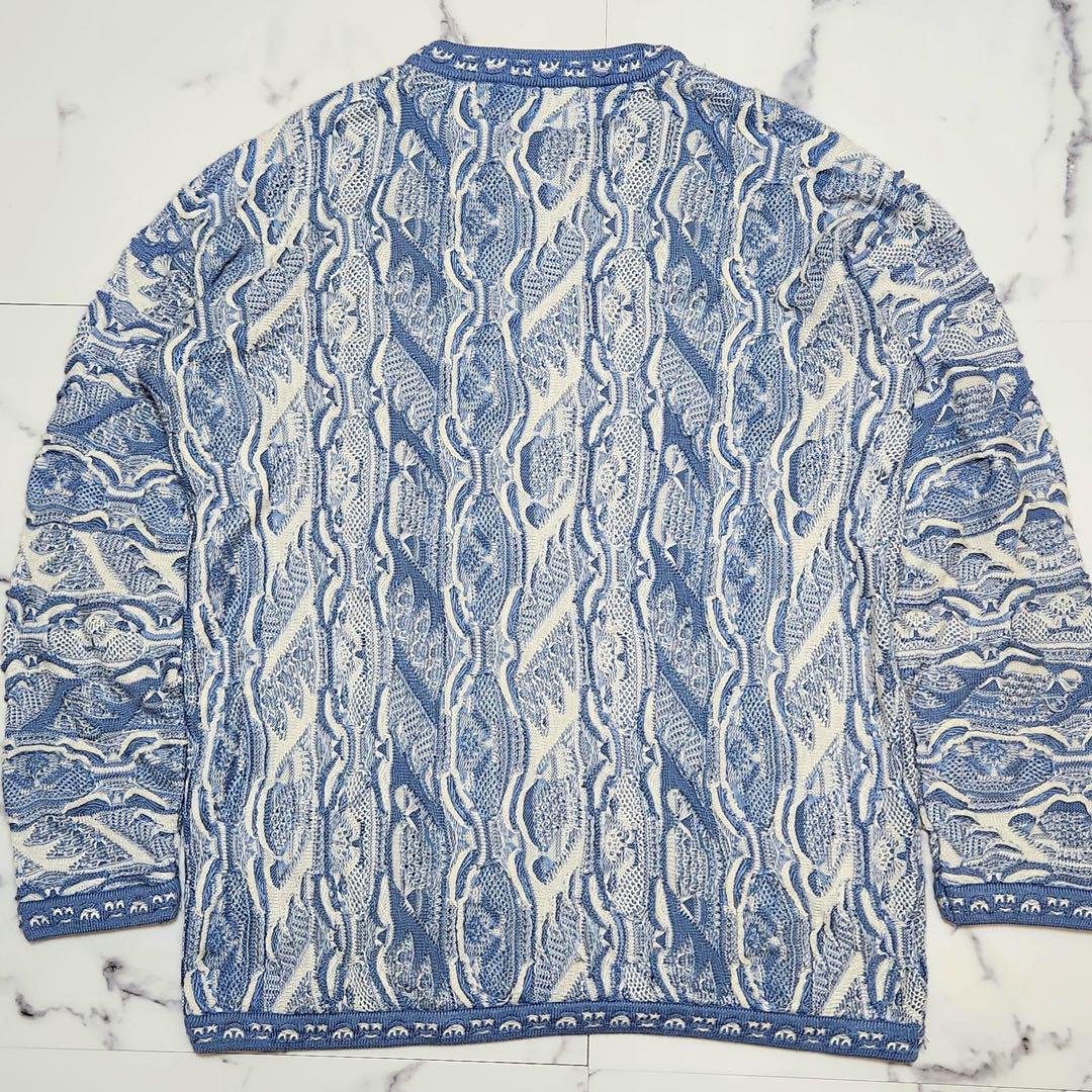 美品 希少 2XL COOGI クージー 3D ニット 立体 編み込み 美配色