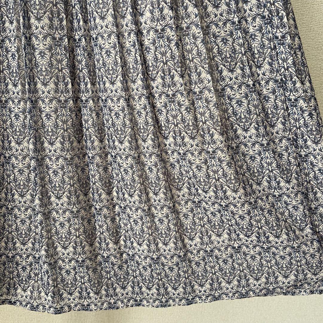 極美品 LOUNIE 柄 ロングスカート ウエスト後ろゴム ルーニィ