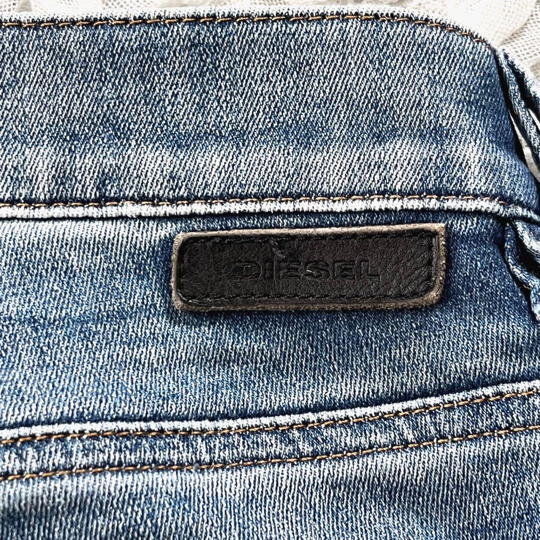 美品 ディーゼル ジョグジーンズ デニム パンツ ダメージ加工 伸縮性 青 31