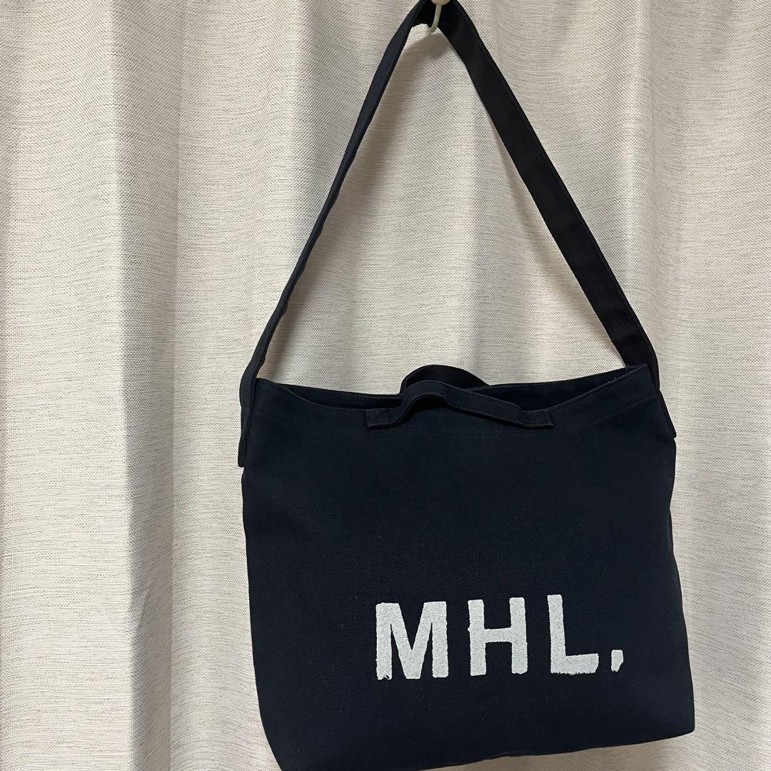 MHL マーガレットハウエル　キャンバスロゴトートバッグ　コットンウール　厚手 MHL マーガレットハウエル キャンバスロゴトートバッグ コットン