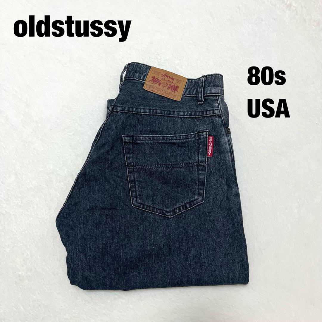 パンツ oldstussy 80s oldstussy デニムパンツ ブラックUSA製 W30【希少】 - メルカリ