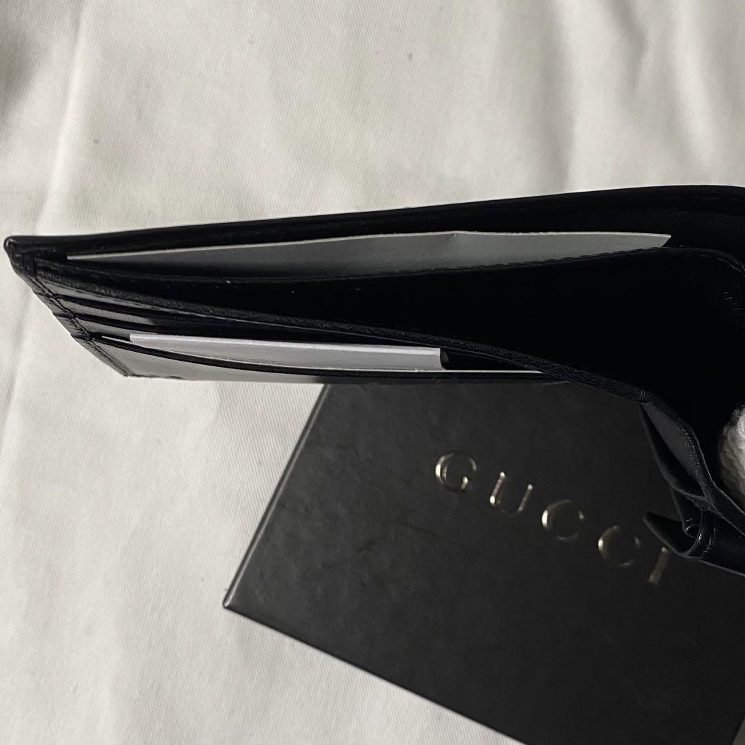 新品 グッチ【GUCCI】メンズ 小銭入れ付き 二つ折り財布 即発送