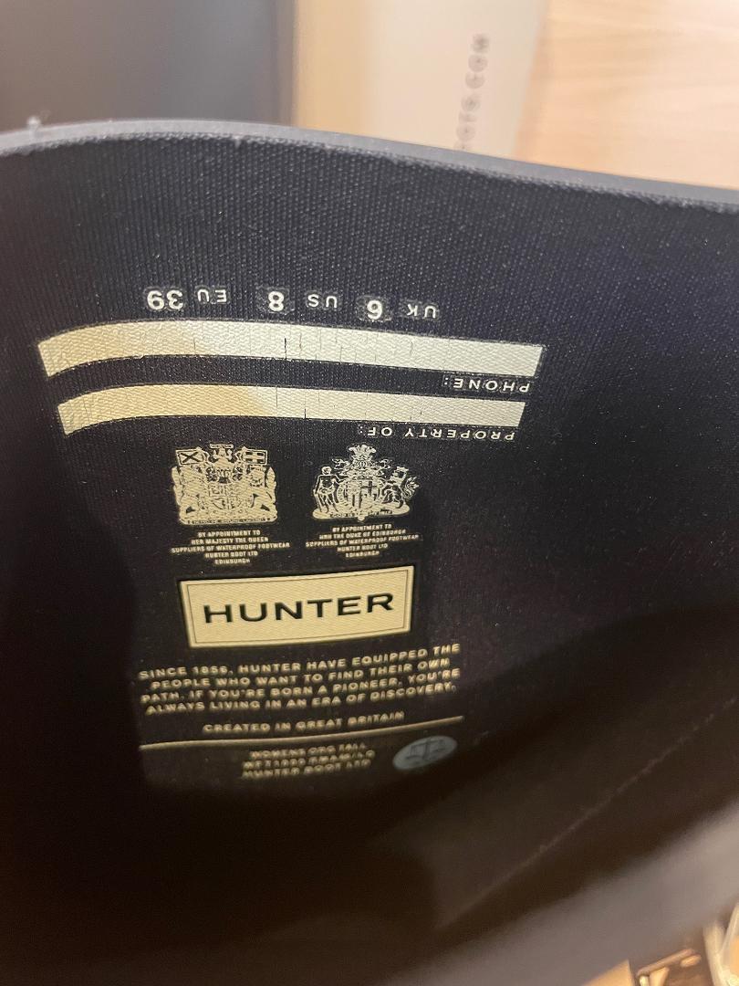 HUNTERハンター レインブーツ ブラック オリジナルトール 25cm 中古品