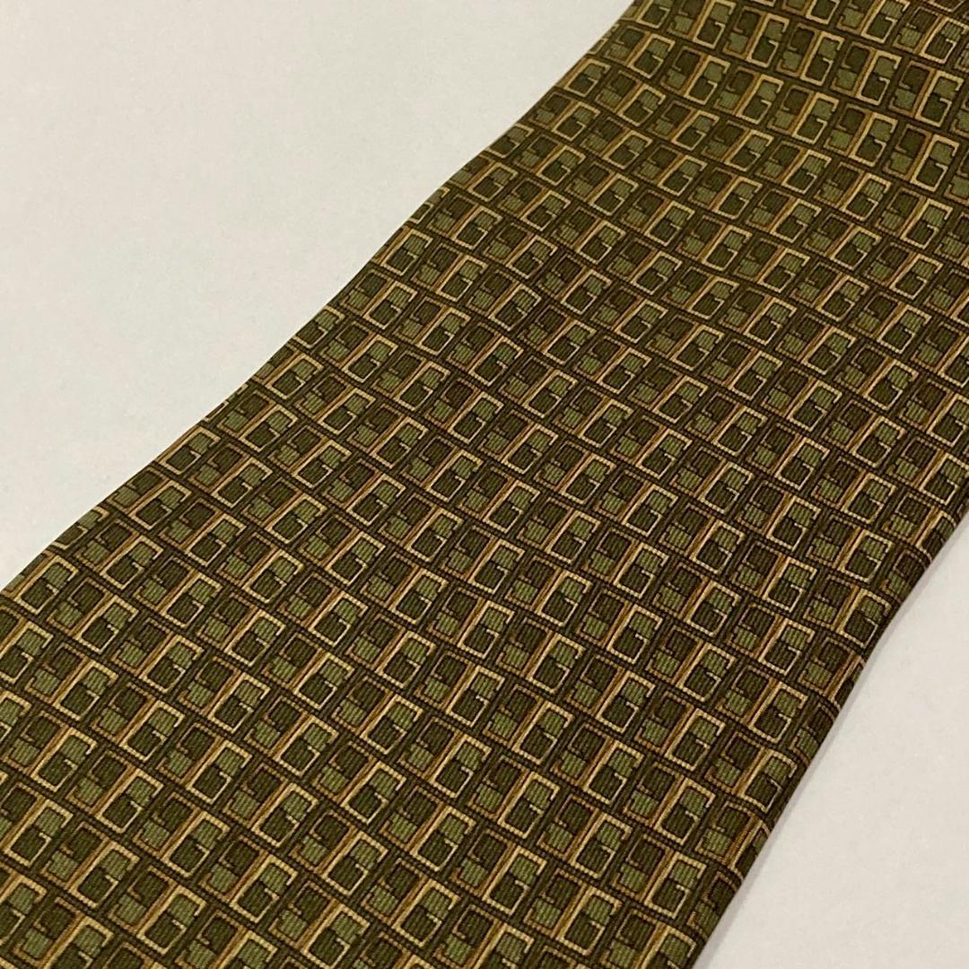 美品✨】GUCCI グッチ Gロゴ シルク100％ ネクタイ グリーン