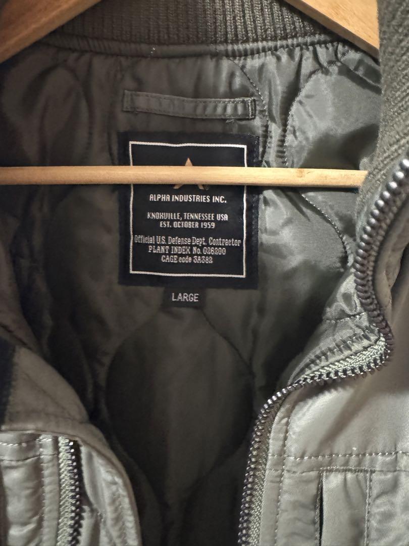 ALPHA INDUSTRIES MA-1ジャケット Lサイズ オリーブグリーン