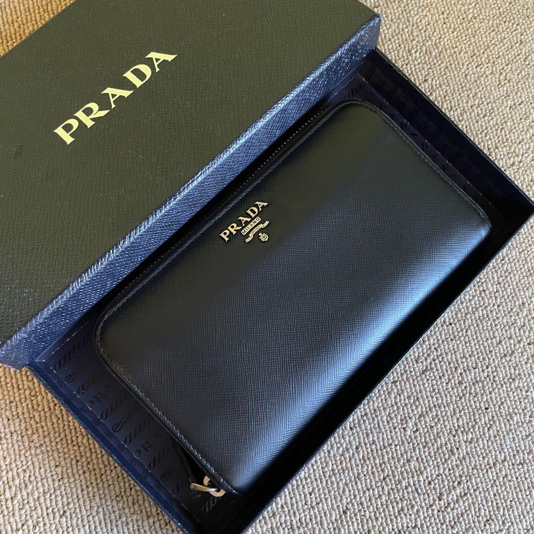 正規品❤️美品⭐️プラダ長財布 PRADA 男女　ラウンドファスナー　財布　ブラック