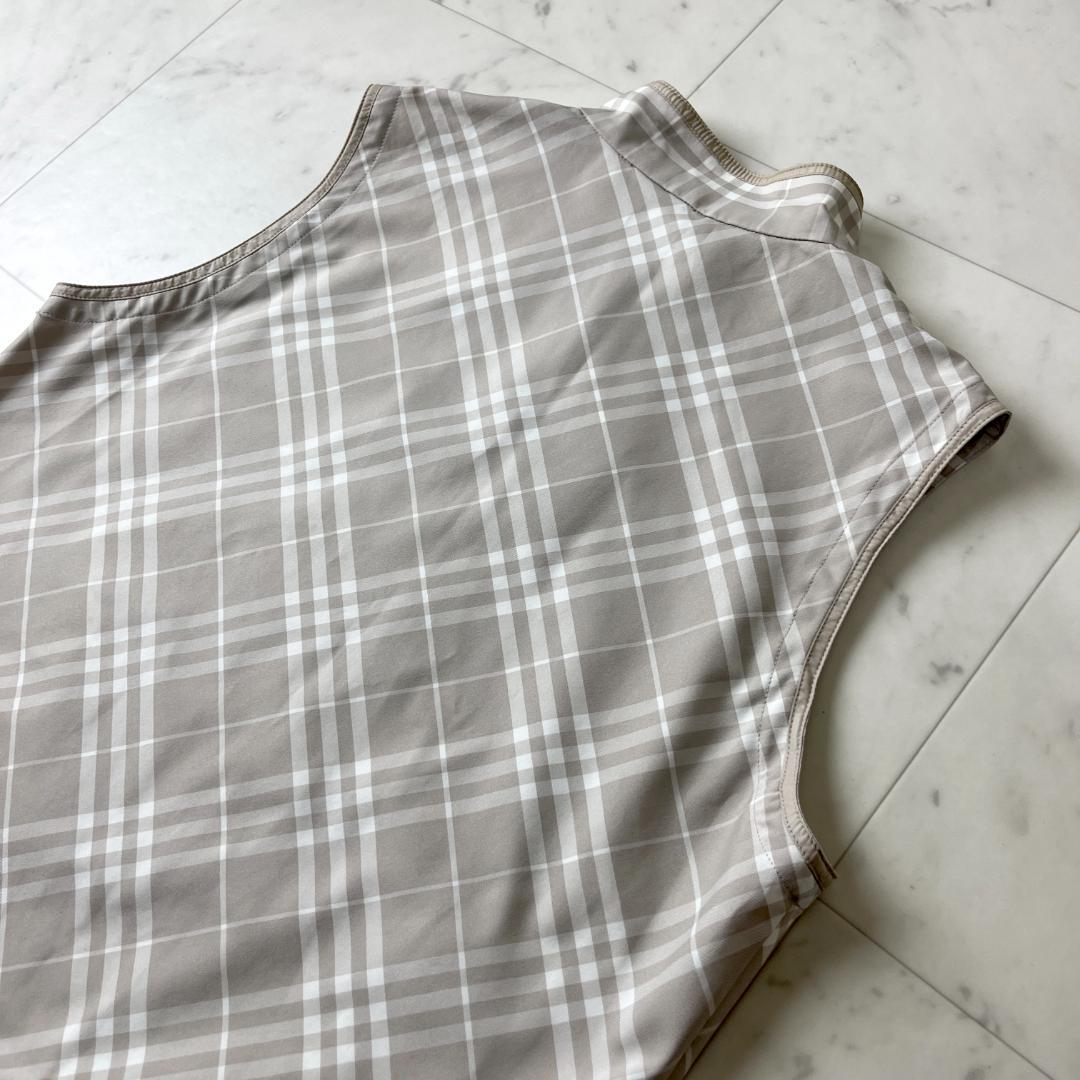 BURBERRY GOLF ベスト L ジップアップ チェック ベージュ 春夏
