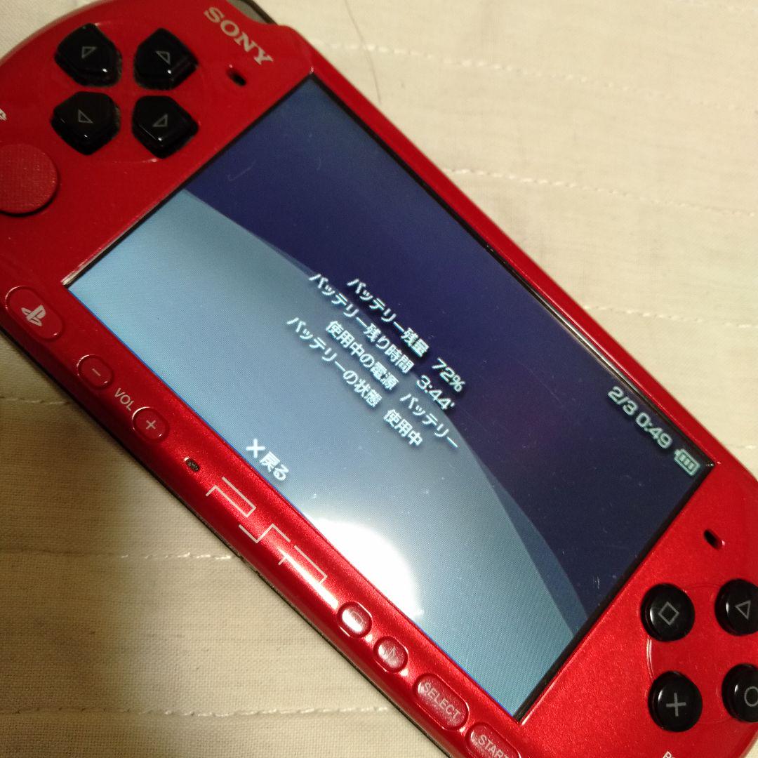 美品 SONY PSP-3000 本体 レッド/ブラック 8GBメモリーカード