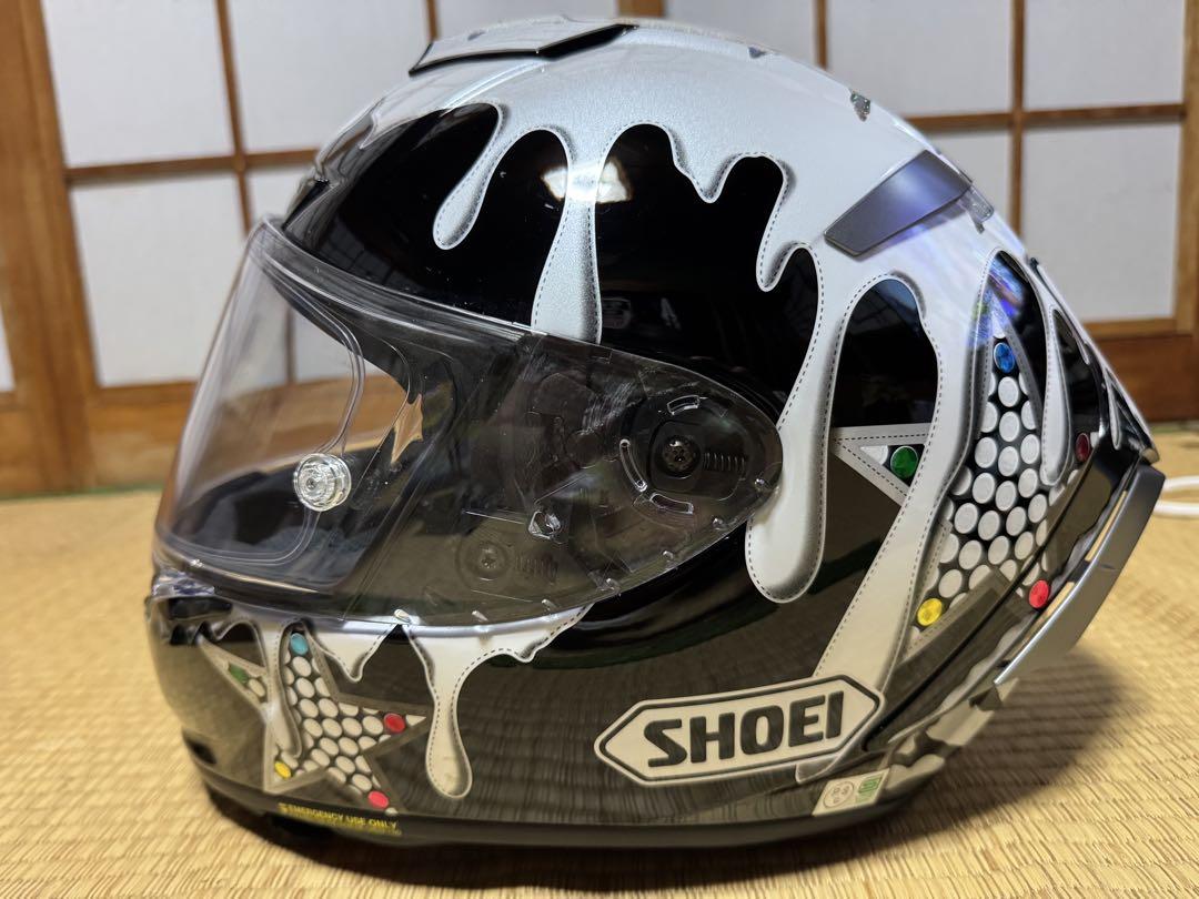 中古・SHOEI X-Fourteen MORI L 森且行レプリカ　X14 オートレーサー森且行選手のレプリカモデルSHOEI X-Fourteen
