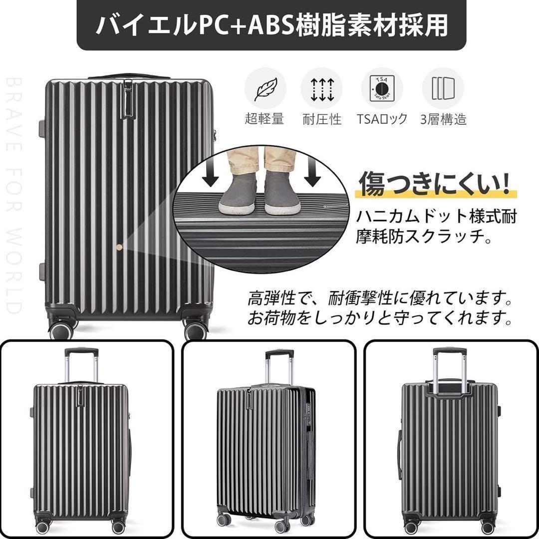 ③ ネイビー　スーツケース 機内持ち込み キャリーケース 大容量 軽量 ジッパー