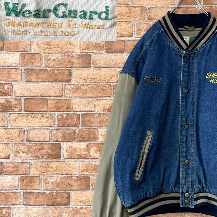 WearGuard デニムスタジャン 企業刺繍 中綿キルティング ビッグサイズL