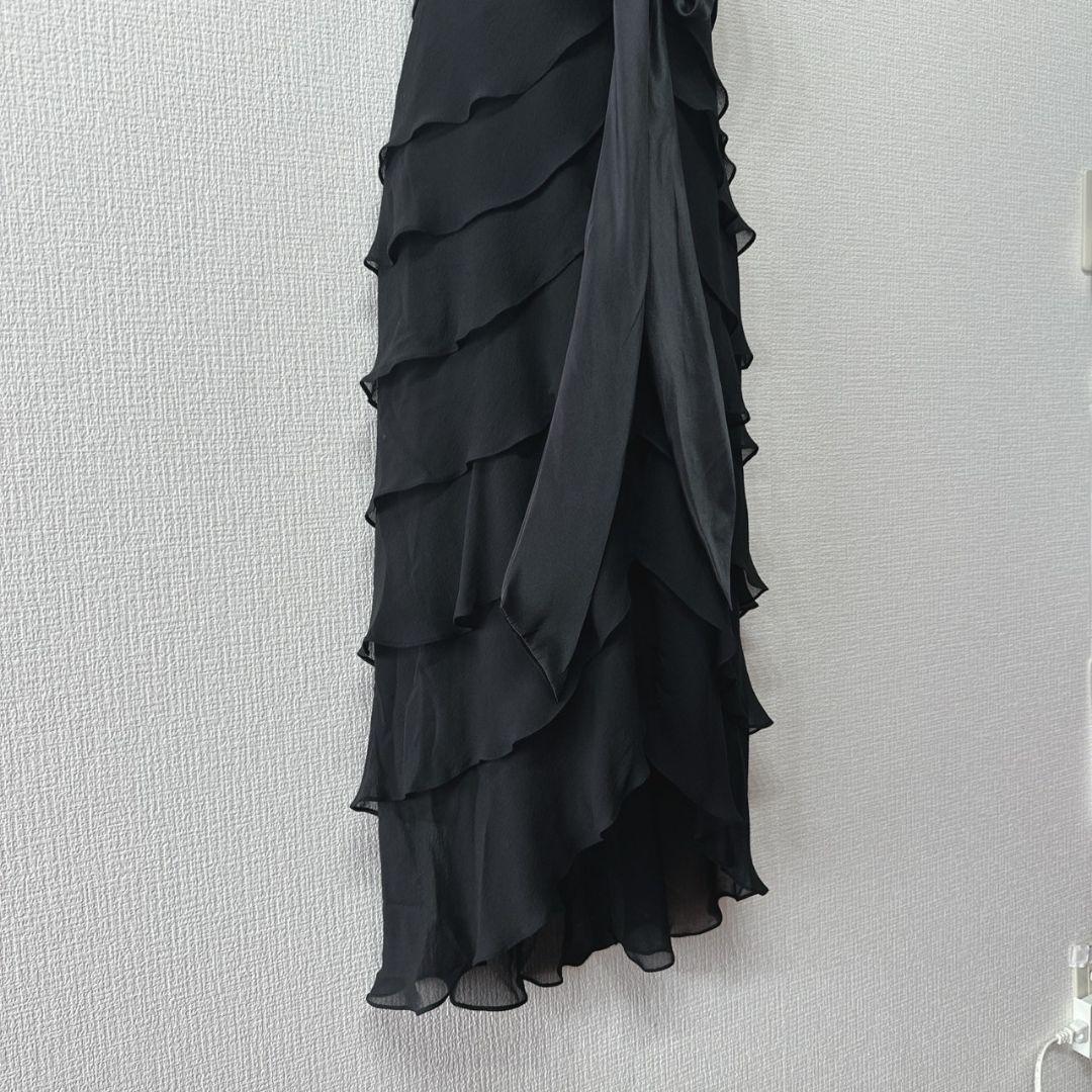【美品】TADASHI SHOJI シルクドレス ワンピース S 黒 結婚式 タダシショージ TADASHI SHOJI ☆上品優雅！スタイリッシュ