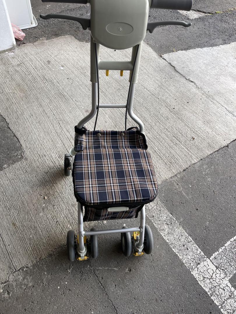 シルバーカー アロン化成 安寿 サンフィール　青チェック柄