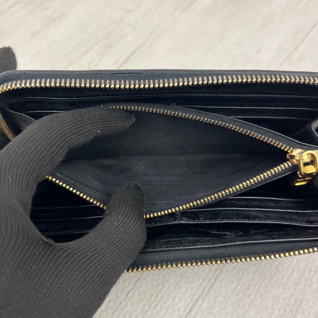 希少✨ MIU MIU ミュウミュウ 長財布 マトラッセ キルティング ブラック 希少✨ MIU MIU ミュウミュウ 長財布 マトラッセ キルティング ブラック