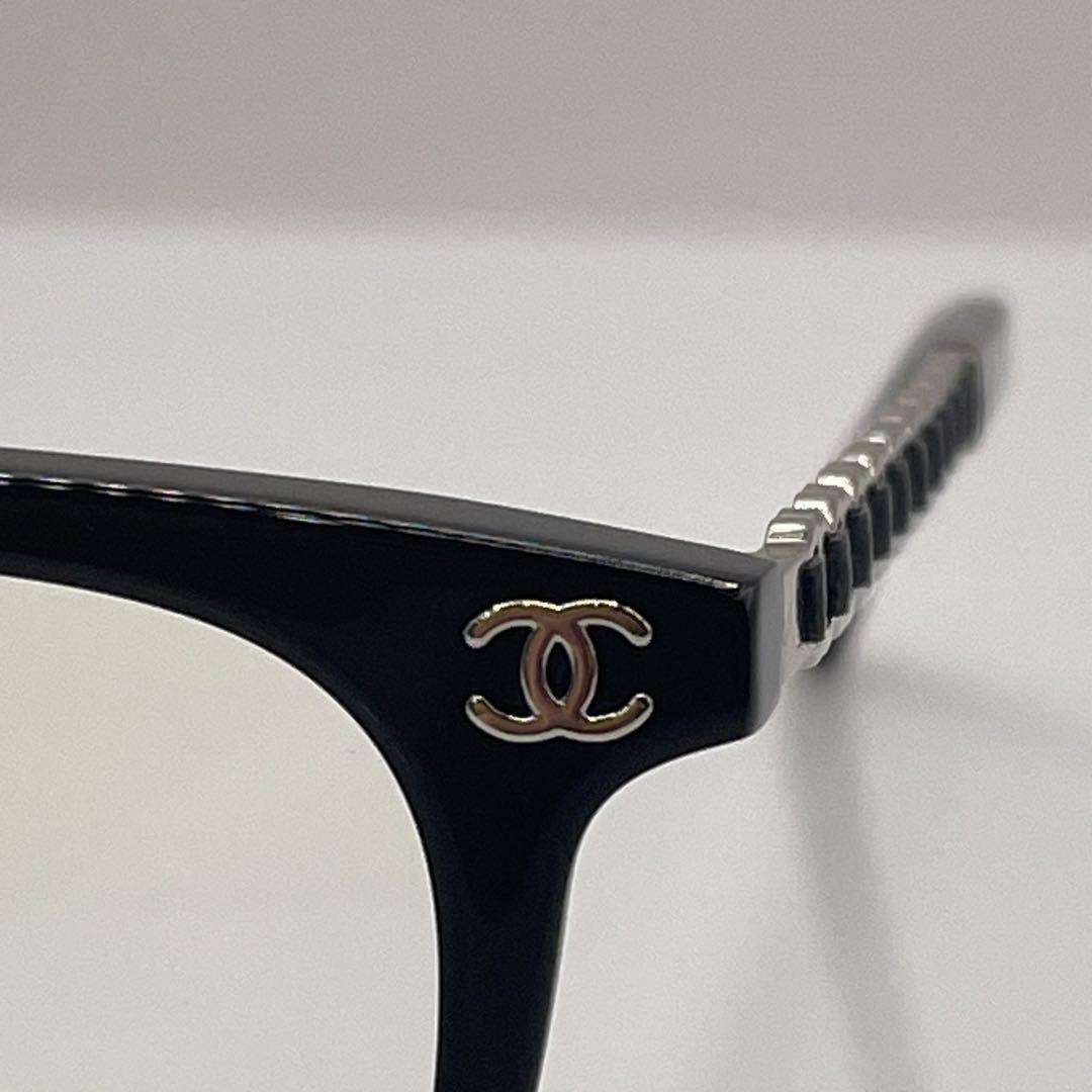 CHANEL 眼鏡用フレーム新作テンプル皮使用ココマーク付ブラック CHANEL 眼鏡用フレーム新作テンプル皮使用ココマーク付ブラック