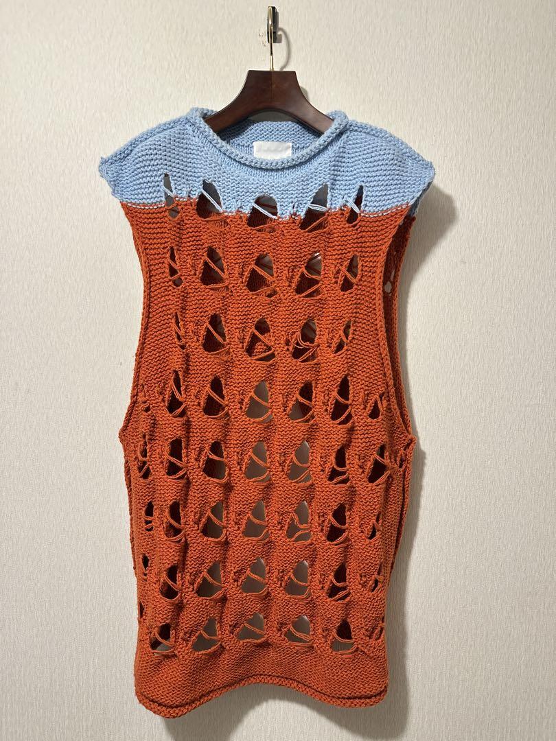 トップス BASE MARK 22AW Crochet Knit Vest