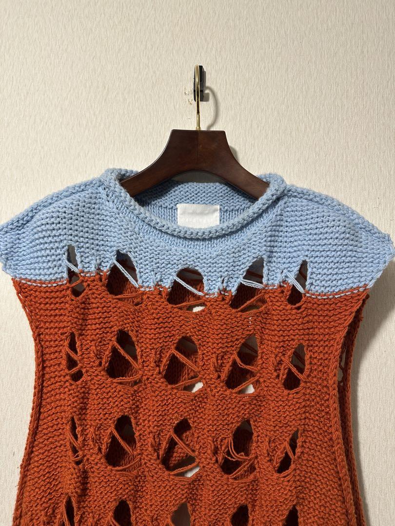 トップス BASE MARK 22AW Crochet Knit Vest