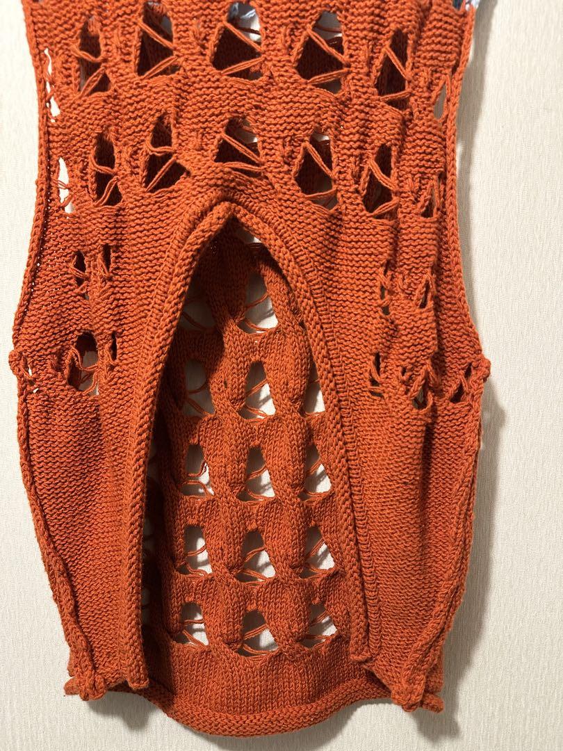 トップス BASE MARK 22AW Crochet Knit Vest