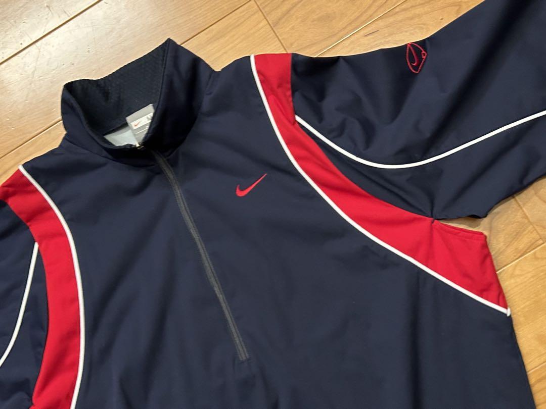 極美品　NIKE　ナイキ ベースボール プルオーバー　ナイロン ハーフジップ　M