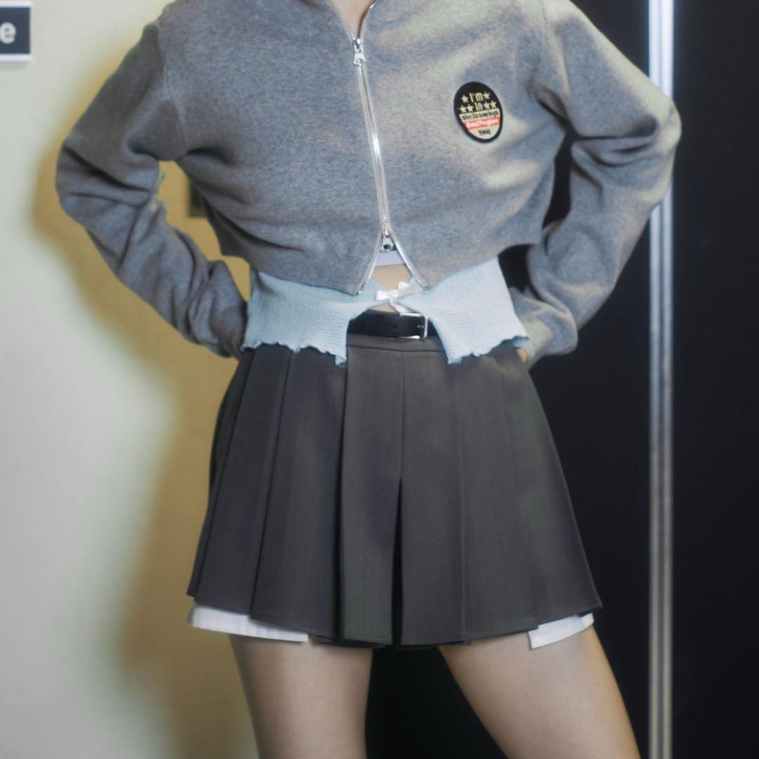 アクレント　aclent レイヤードポケットプリーツミニスカート ブラック　美品