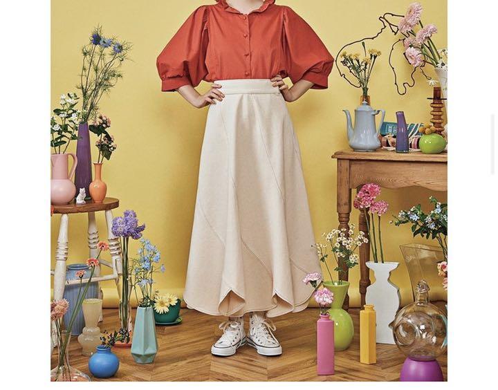 8330円 【在庫一掃】 POPPY あさぎーにょ マーガレットデニムスカート ホワイト 8330円 【在庫一掃】 POPPY あさぎーにょ マーガレットデニムスカート ホワイト