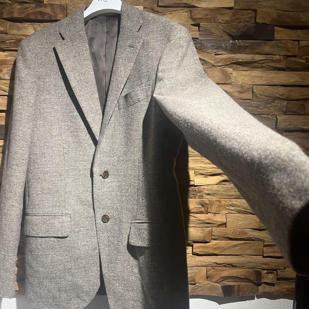 british wool blend テーラードジャケット 48 ベージュ 英国