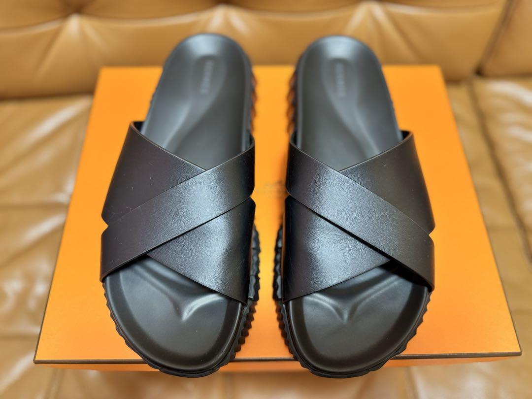 HERMES エルメス サンダル インフラ オールブラック サイズ44 HERMES エルメス サンダル インフラ オールブラック サイズ44