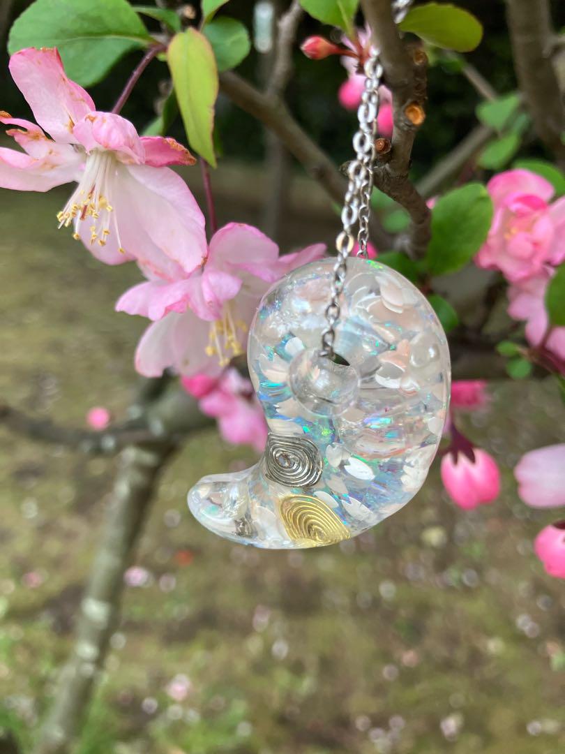 【勾玉オルゴナイト】ペンダントヘッド【ハンドメイド】