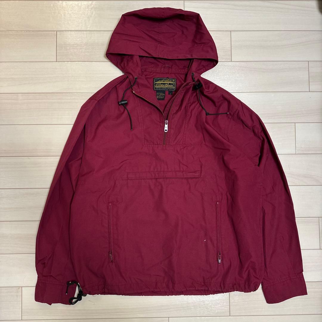 エディーバウアー 黒タグ アノラックパーカー Lサイズ オーバーサイズ 紐調節可L Eddie Bauer