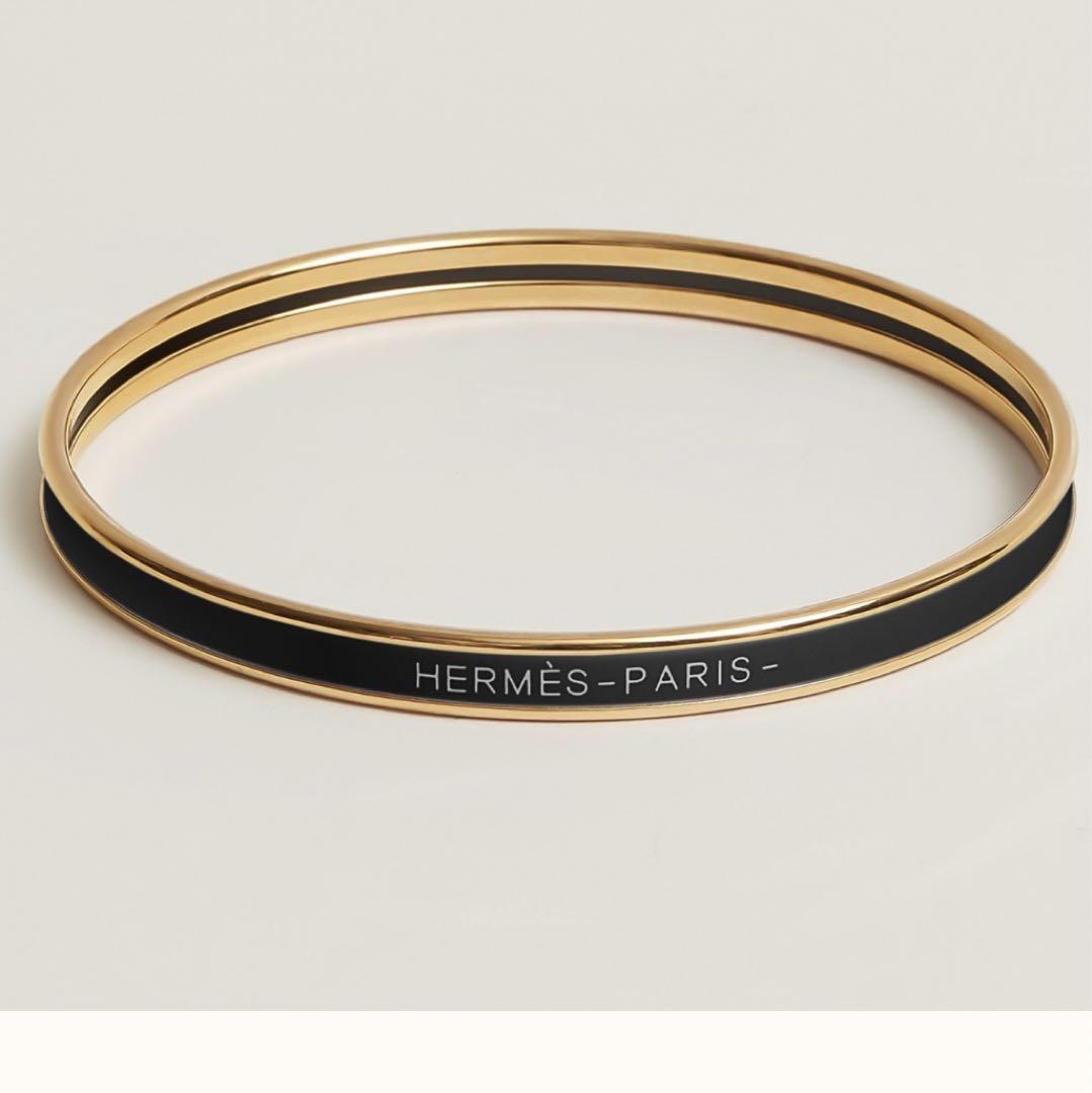 HERMES ゴールドブラック バングル