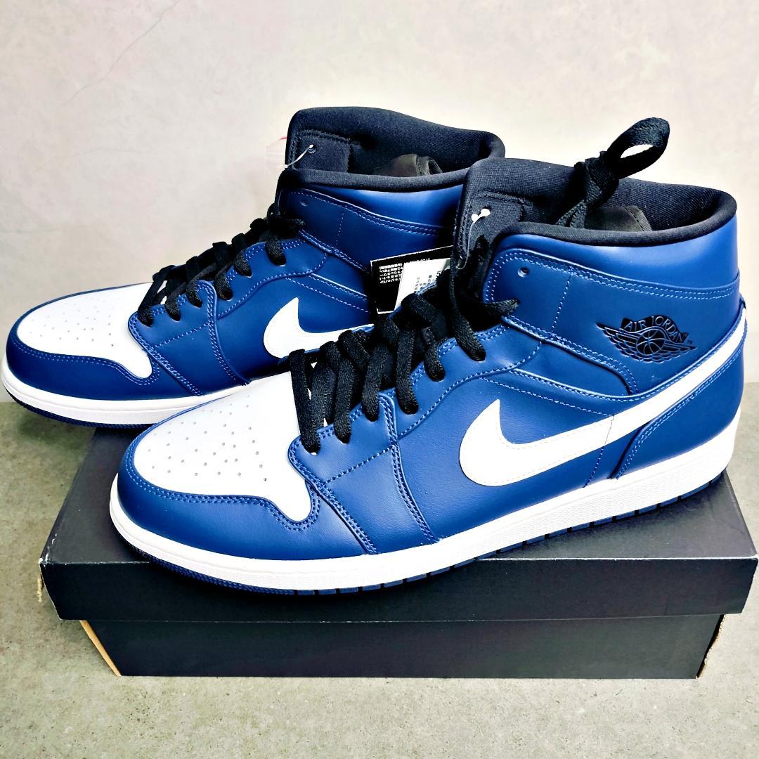 新品 ナイキ エアジョーダン1 MID NAVY 32cm 554724-401