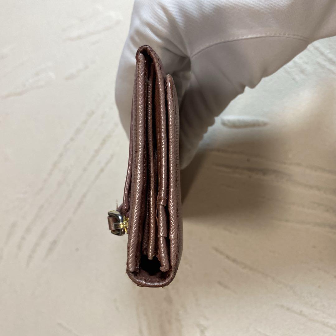 PRADA プラダ長財布　フラップ式　Wホック　サフィアーノレザー　ピンク