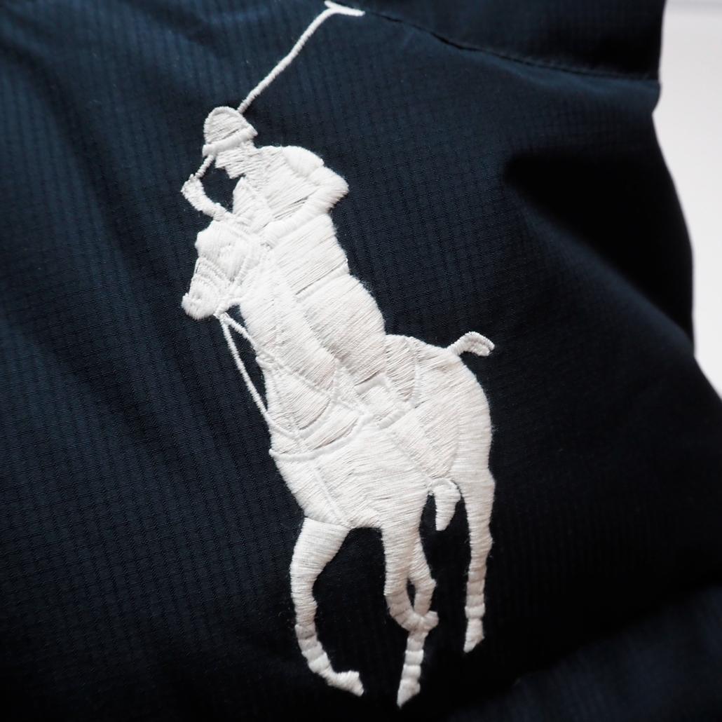 カニクリーム RALPH LAUREN ビッグポニー刺繍 ダウンベスト