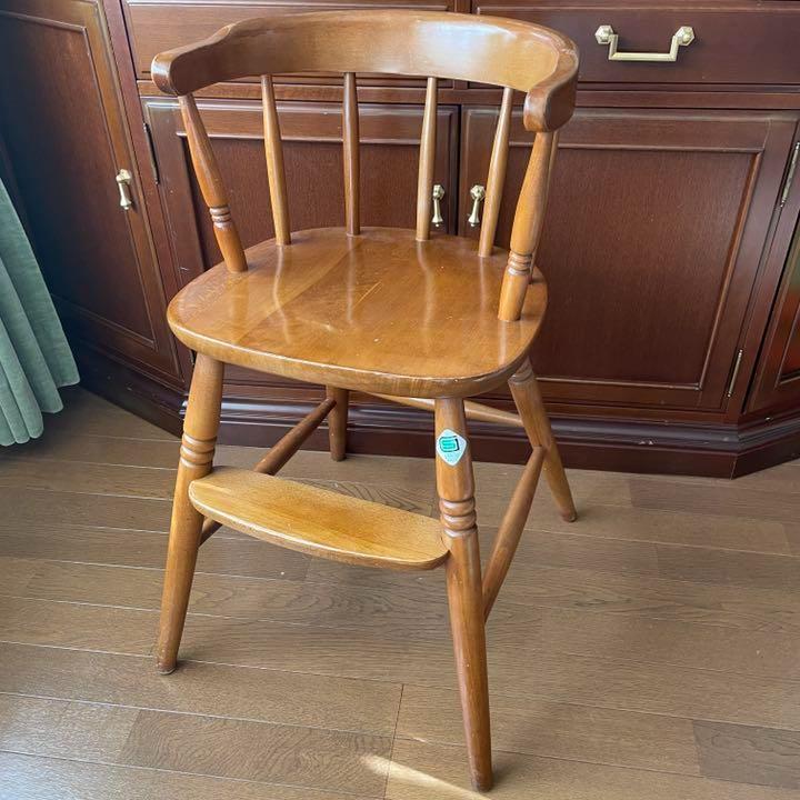 【良品】柏木工 アンティーク キツツキマーク ベビーチェア