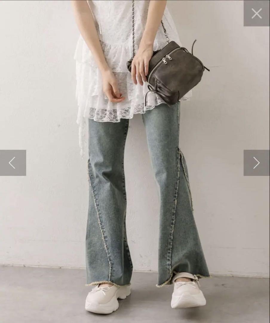 OLIVE des OLIVE 美脚フレアストレッチデニムパンツ