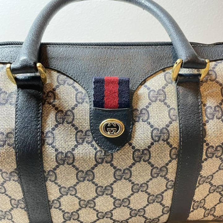 ブラック 美品 PVC ミニボストンバッグ ハンドバッグ iZ4P5-m19461187599 GUCCI オールドグッチ げカバン