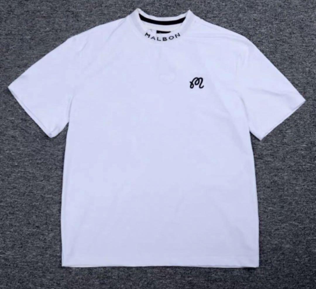 白 L マルボンゴルフ MALBON GOLF 半袖 モックネック - メルカリ
