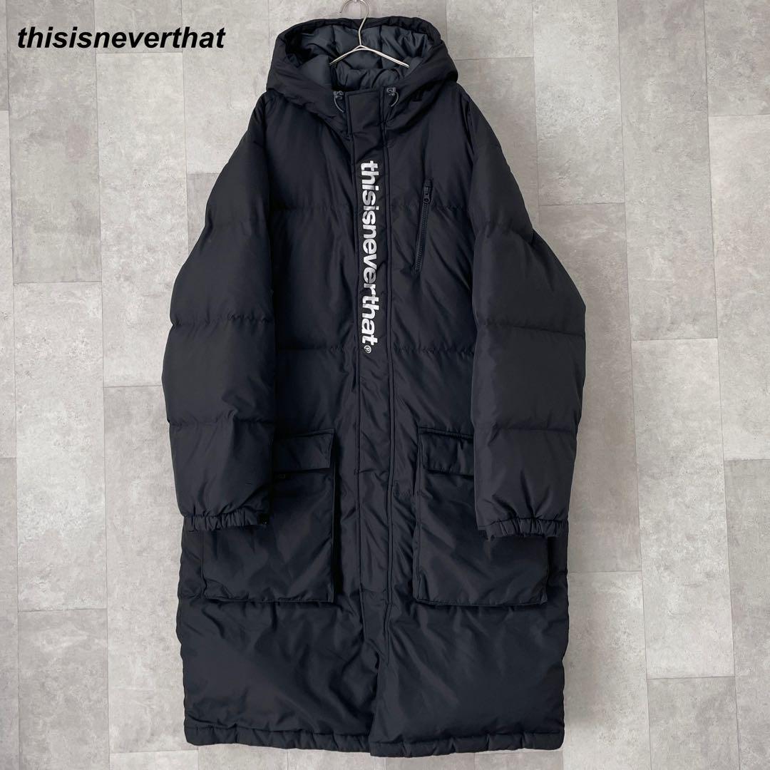 8072【激レア】thisisneverthat バックロゴ ダウンコート約55cm