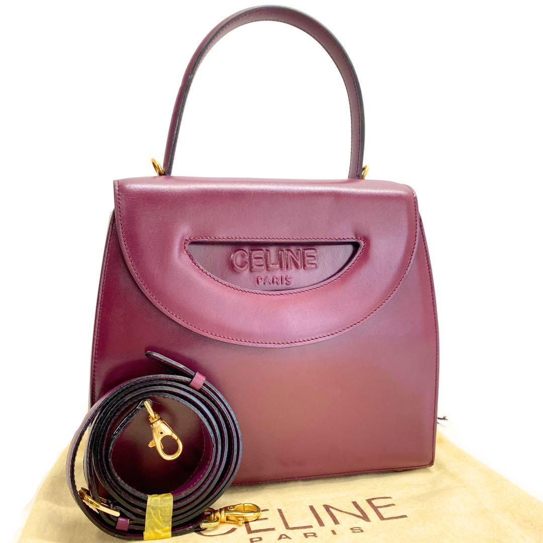 • セリーヌ パープル ショルダーバッグ ビンテージ レザーCELINE