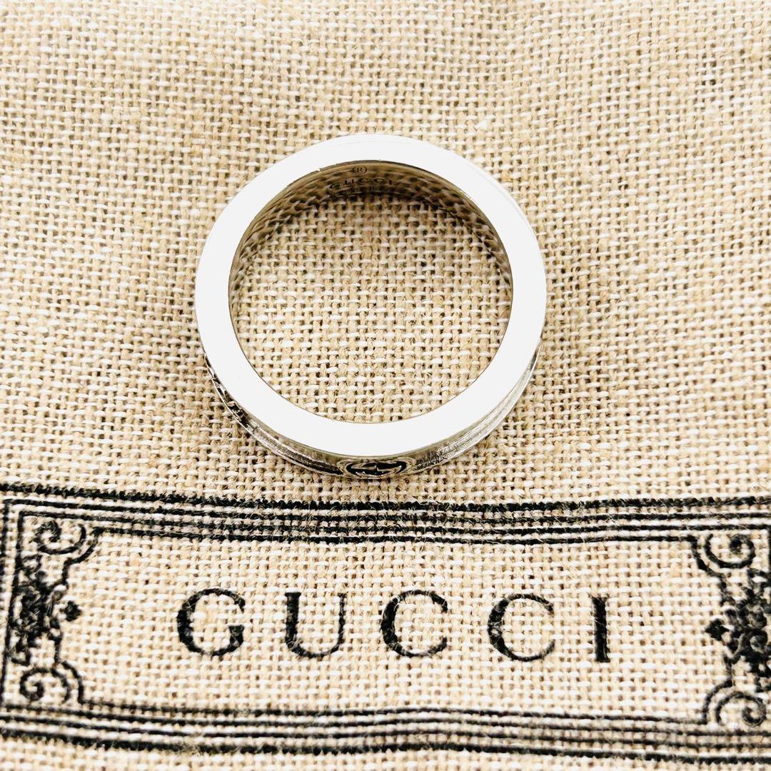 【美品】 GUCCI グッチ　リング　トレードマーク　シルバー　13号　154
