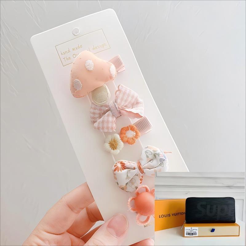 ピンク系ヘアクリップ5個セット
