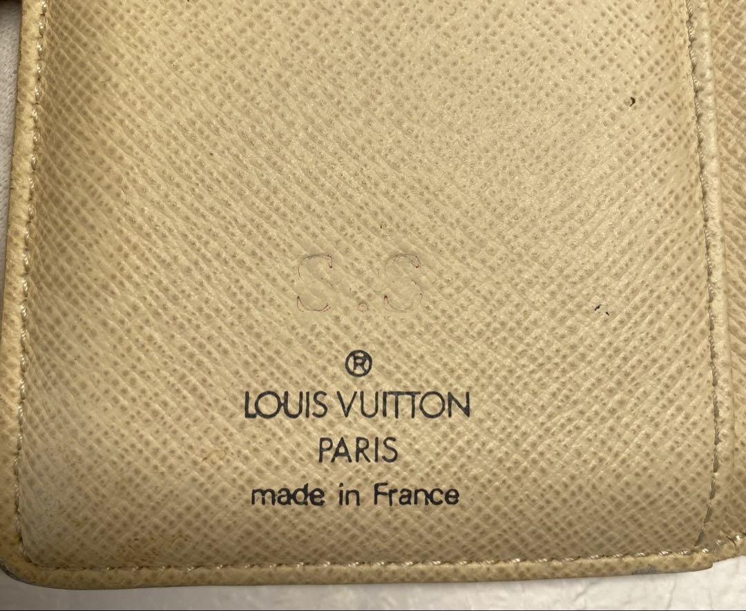 LOUIS VUITTON  ダミエ がま口二つ折り財布 アイボリー/グレー