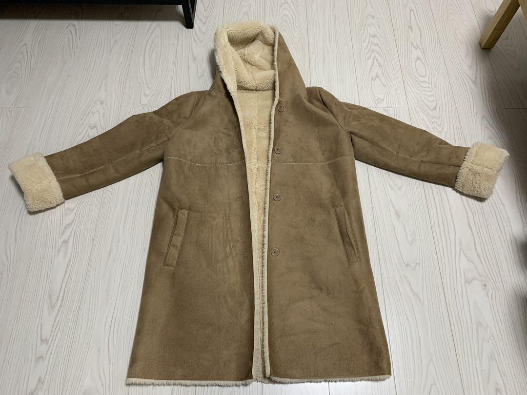 ベージュ ムートンコート Mサイズ