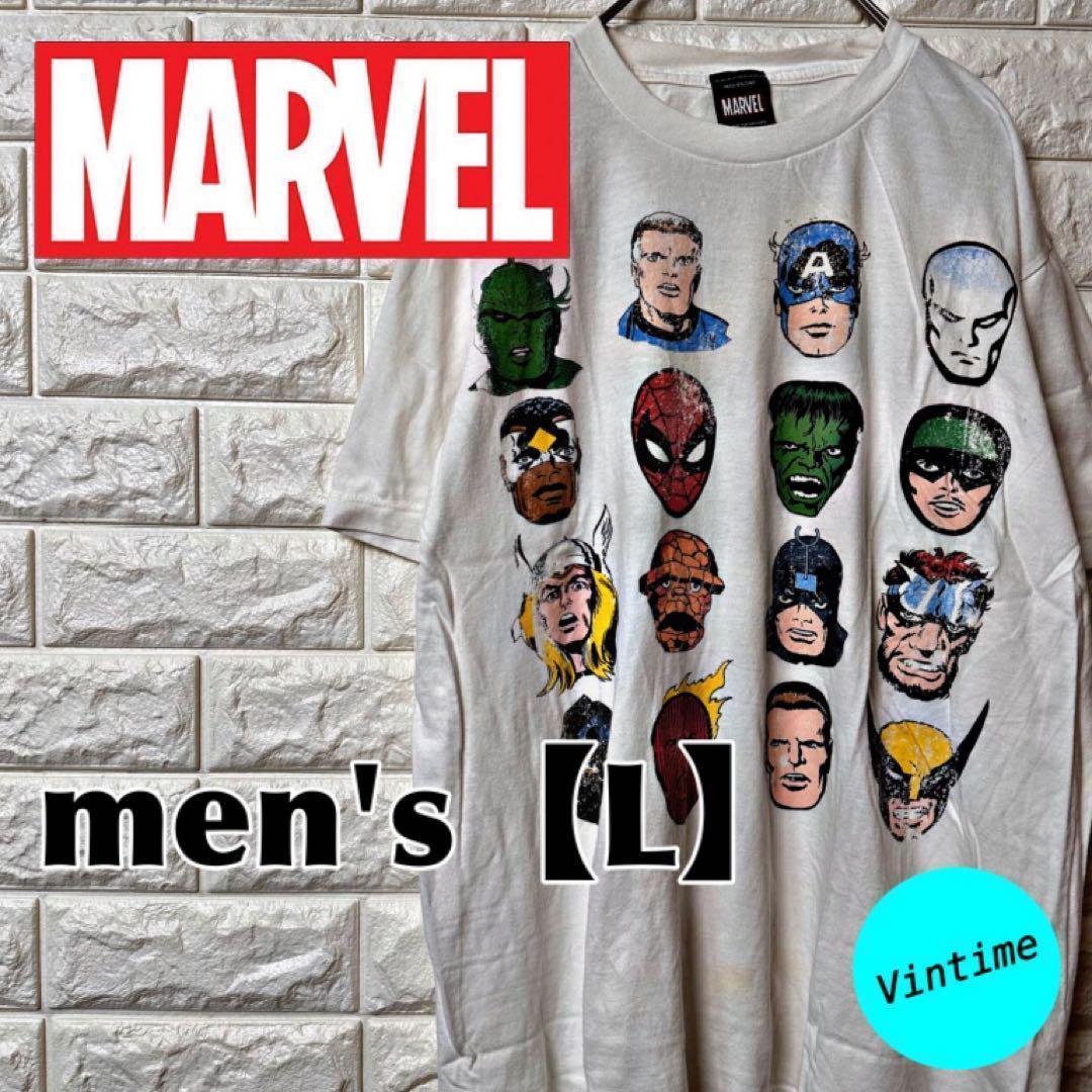 AH116【MARVEL】プリントTシャツ【メンズL】ホワイト