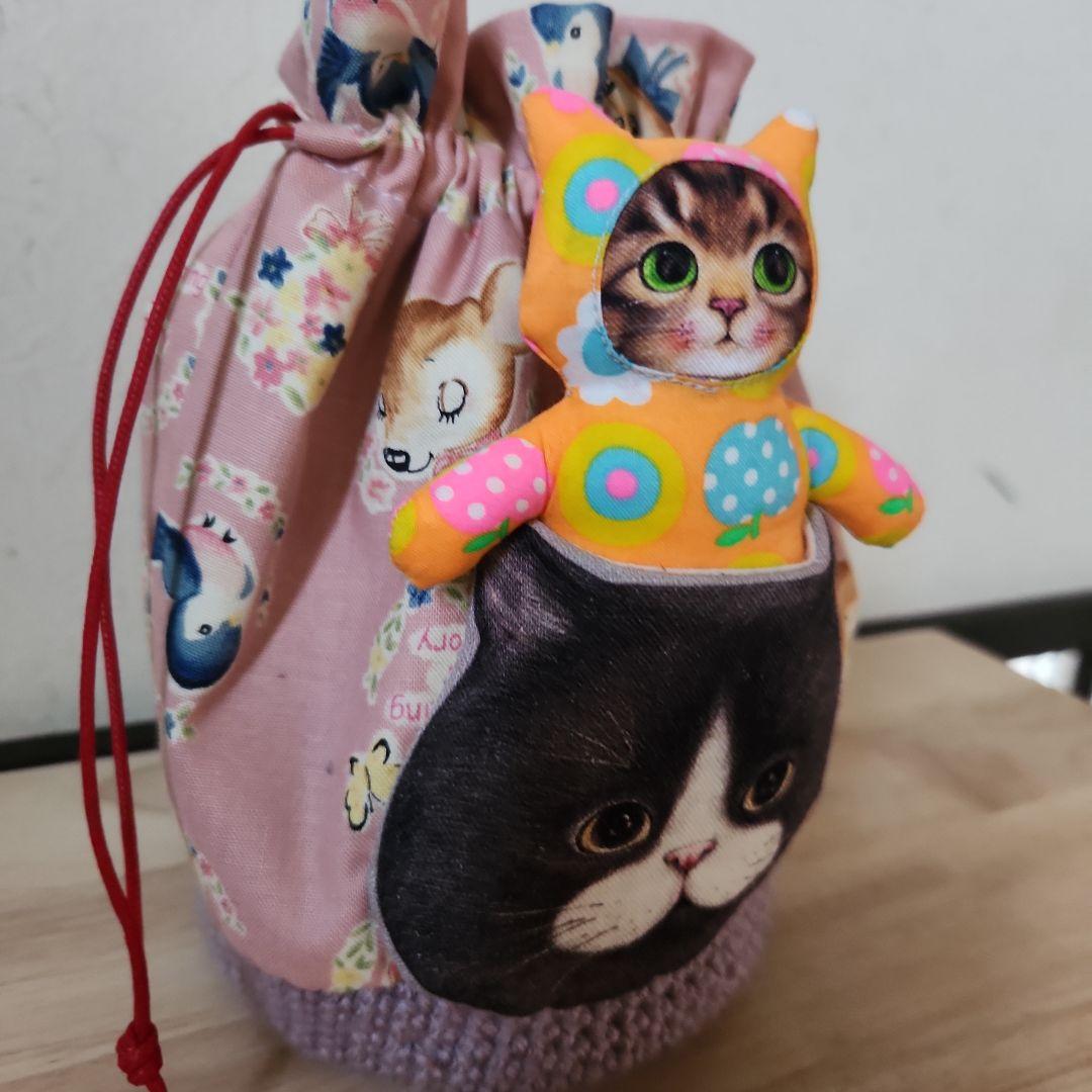 H*T様 コヤンイサムチョン♡インド刺繍×オッドアイにゃん巾着